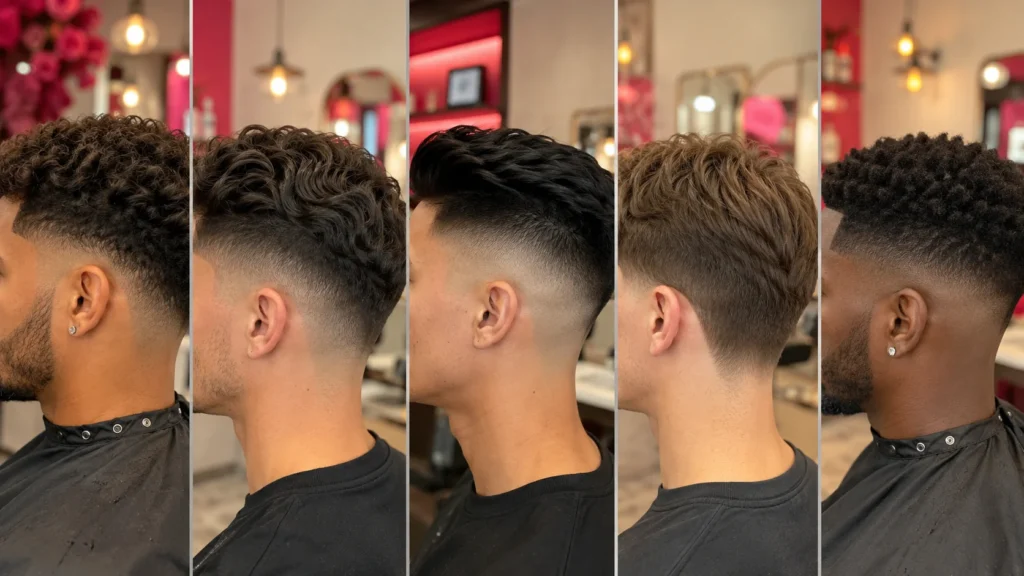 fade haircuts on curly wavy thick fine and coily hair types