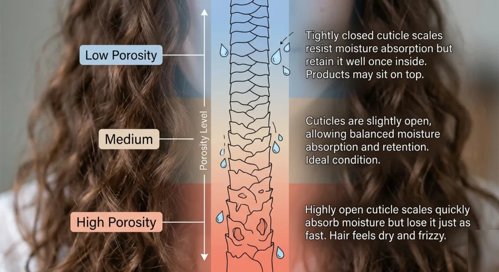 mixed porosity hair gradient root to ends