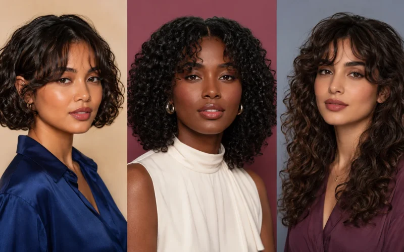 15 Curtain Bangs for Curly Hair: Short, Long and Layered Ideas