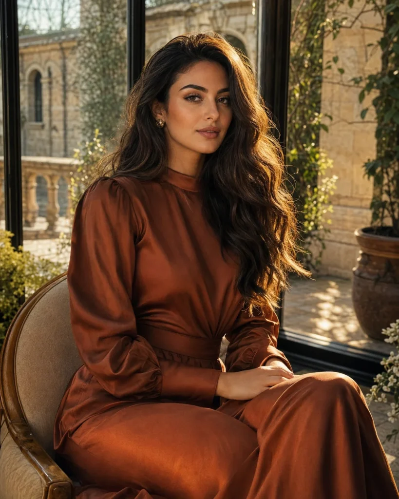 Warm chocolate mocha brown hair with soft golden-brown dimension