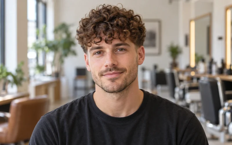 5 Curly Fringe Cuts for Men That Still Work After They Dry